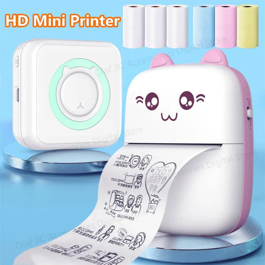 Meow Mini Impresora de Etiquetas Impresoras Térmicas Portátiles Pegatinas Papel Sin Tinta Impresora Portátil Inalámbrica 200dpi Android IOS 57mm