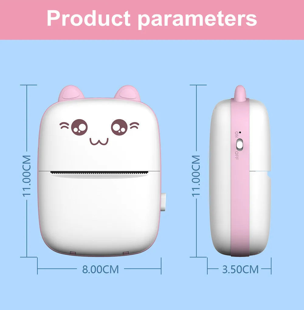 Meow Mini Impresora de Etiquetas Impresoras Térmicas Portátiles Pegatinas Papel Sin Tinta Impresora Portátil Inalámbrica 200dpi Android IOS 57mm