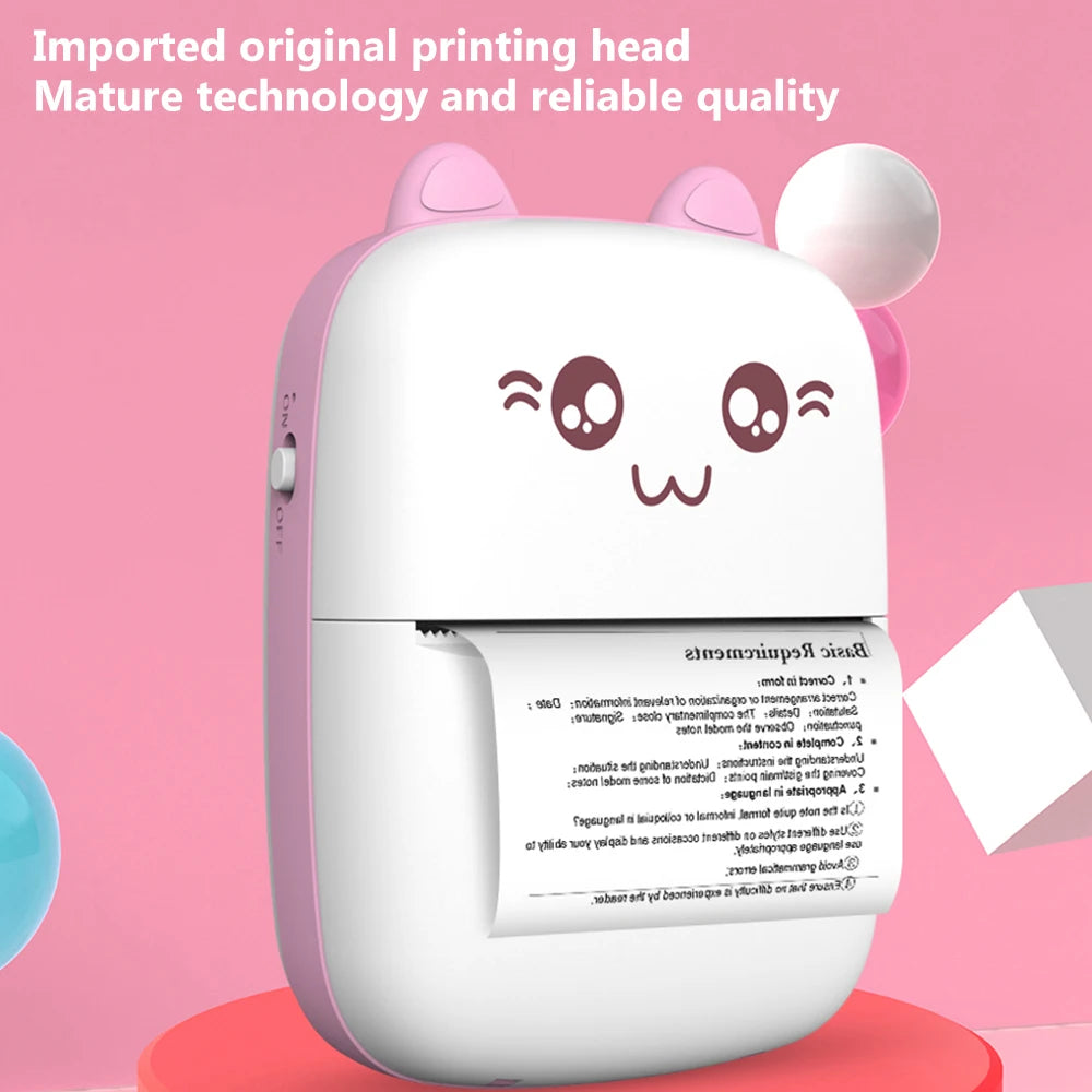 Meow Mini Impresora de Etiquetas Impresoras Térmicas Portátiles Pegatinas Papel Sin Tinta Impresora Portátil Inalámbrica 200dpi Android IOS 57mm