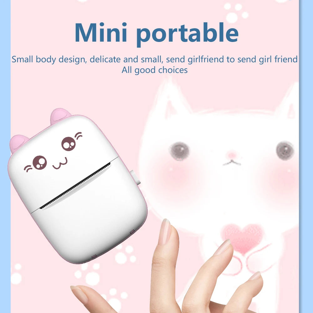 Meow Mini Impresora de Etiquetas Impresoras Térmicas Portátiles Pegatinas Papel Sin Tinta Impresora Portátil Inalámbrica 200dpi Android IOS 57mm